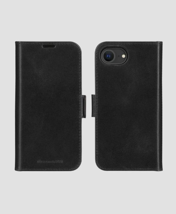 iPhone 16e 2in1 MagSafe Wallet Case Echtleder Tasche mit RFID Schutz Lynge (LME4GTBL6547) - Schwarz