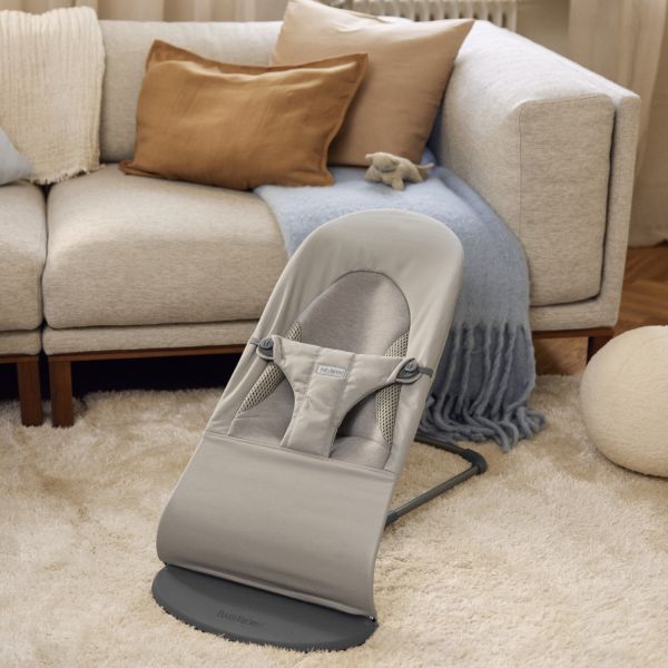 BabyBjörn Wipstoeltje - Balance Soft - Geweven Jersey Tri-Fabric Zandgrijs