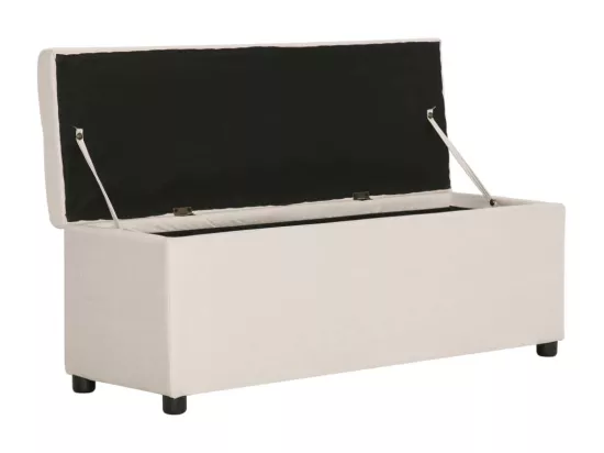 Banc avec compartiment de rangement 116 cm Crème Polyester