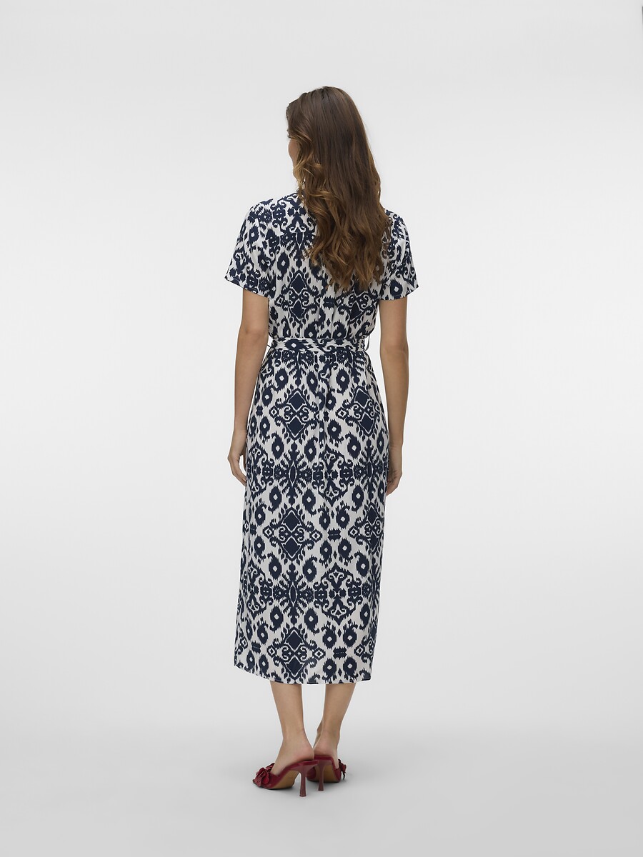 VERO MODA<br>Vestido maxi estampado, gola alta