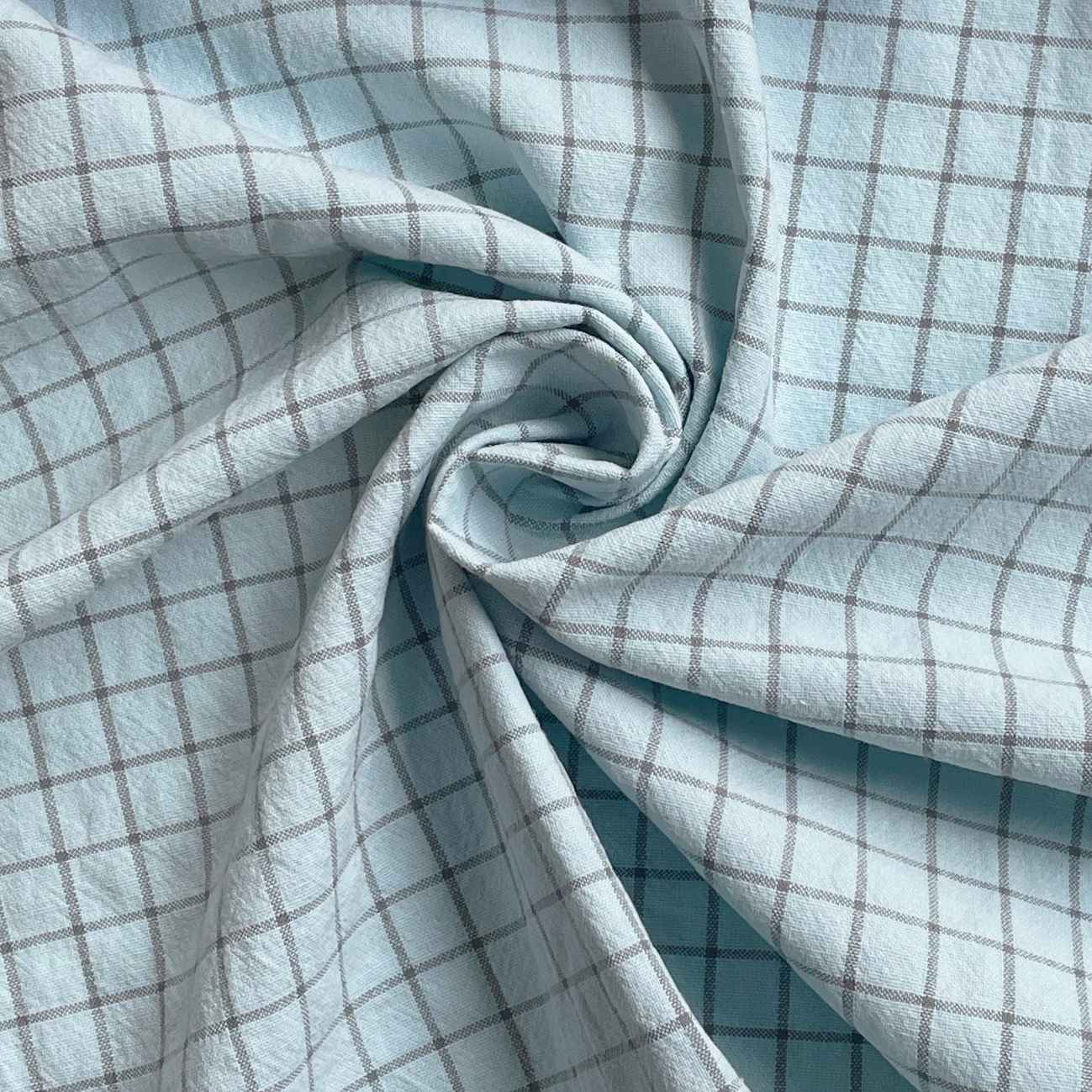 Tissu Coton Au Mètre Ex2528 Carreaux Bicolores Bleu Gris