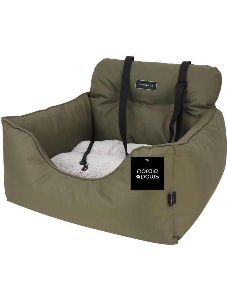 Nordic Paws - Cozy Luksus Bilsæde, Army 53x50x35cm