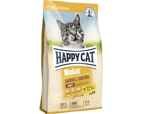 HAPPY CAT Minkas Hairball Control droogvoer voor katten, gevogelte, 500 g