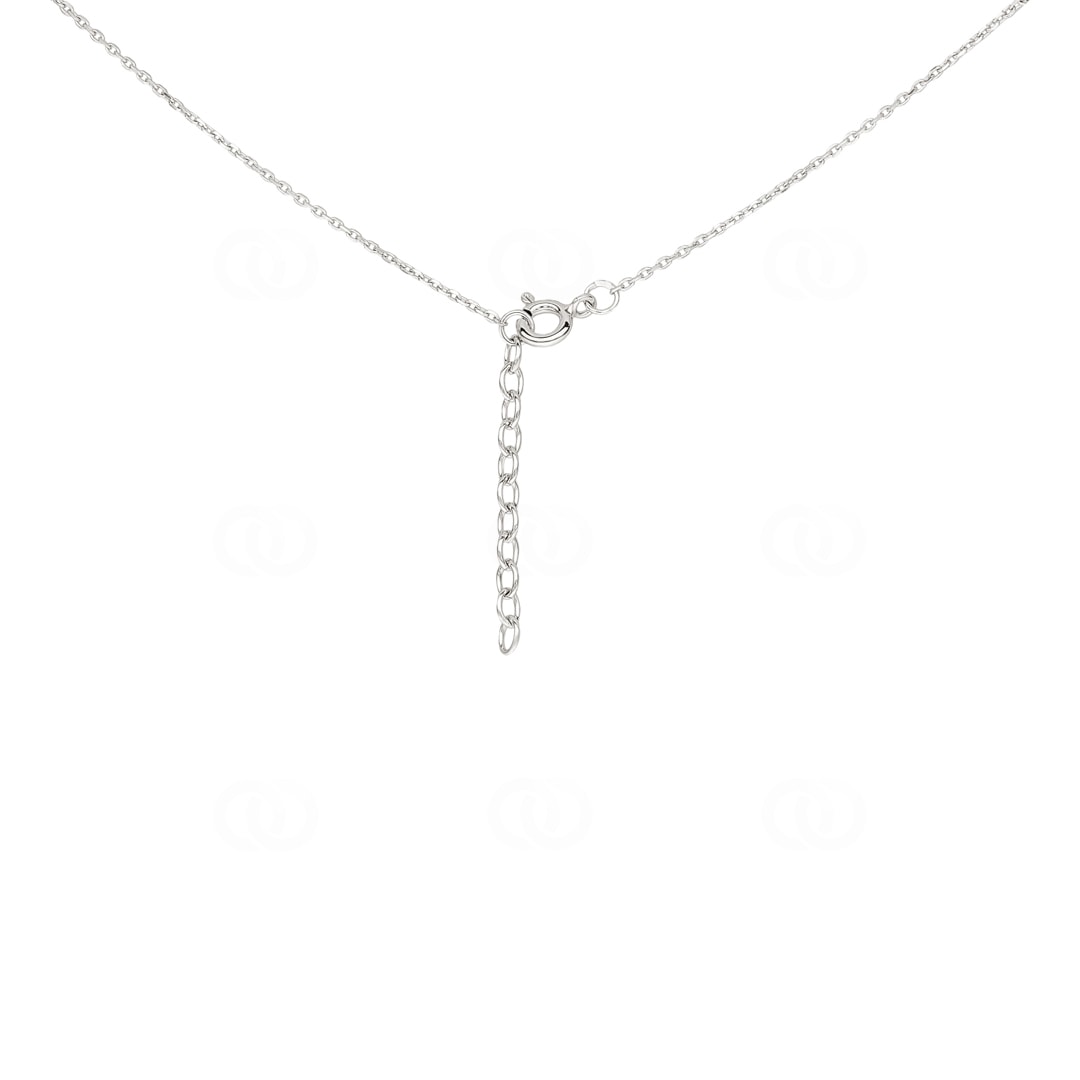 Collier 925 Silber rhodiniert Herz mit Zirkonia pavé 43cm