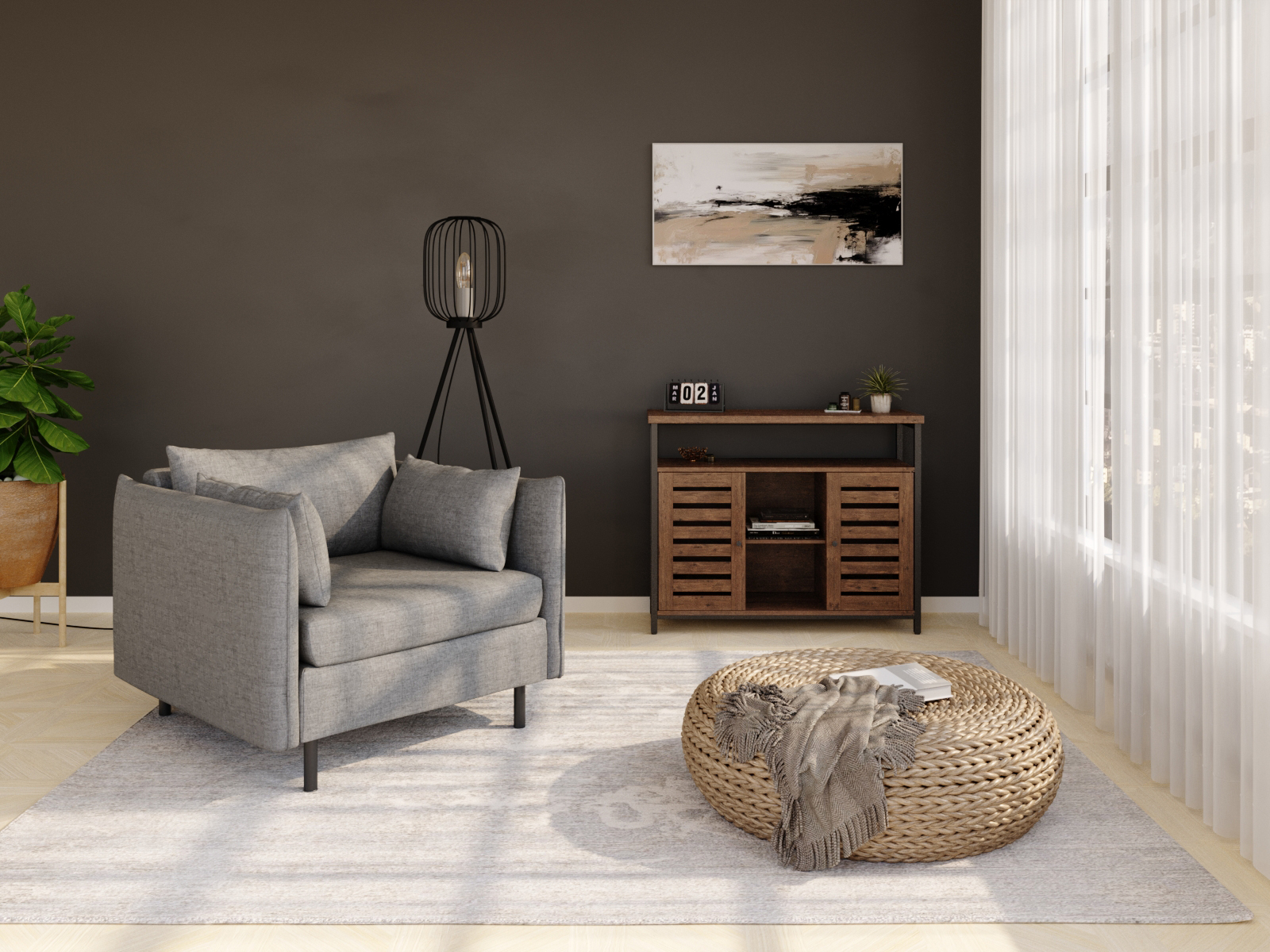 Sideboard Vintage BONITA 100 x 80 cm