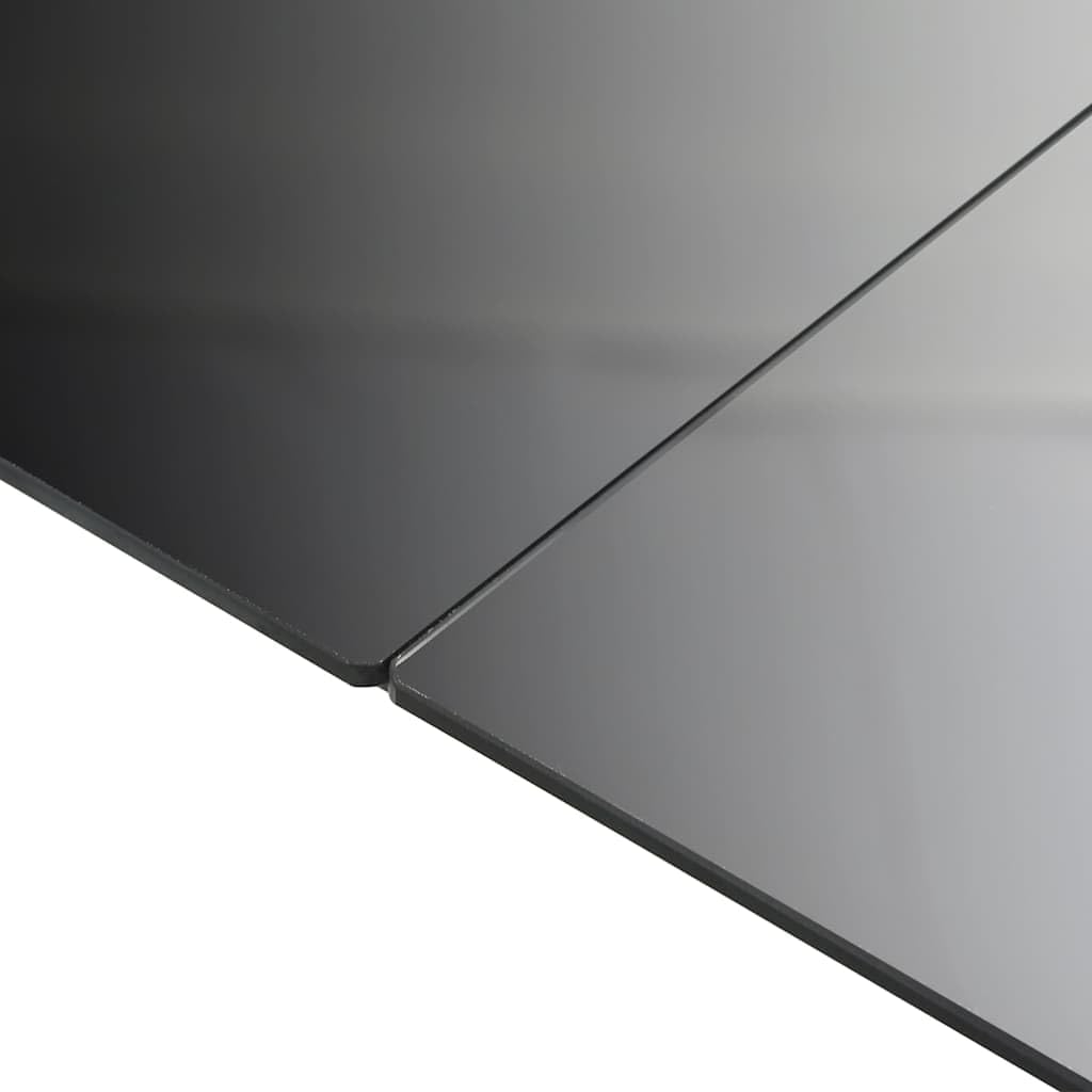 vidaXL Garten Esstisch Witterungsbeständig Gartentisch Gartenmöbel Tisch Balkontisch Terrassentisch Glas Aluminium 190x90x74cm Schwarz