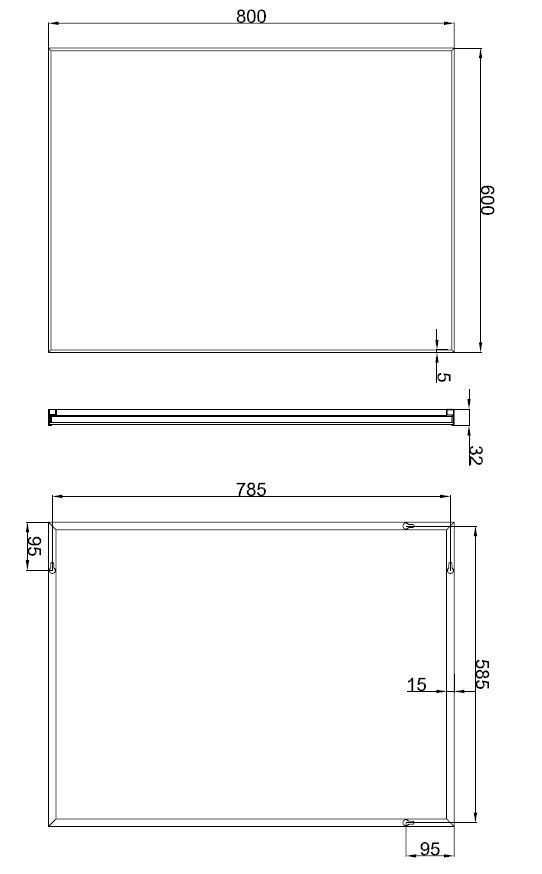 Mueller Lida spiegel met aluminium omlijsting 80x60cm