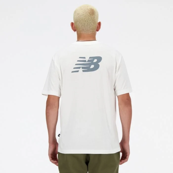 New Balance Herre T-shirts Relaxed Logo SS Tee Hvid