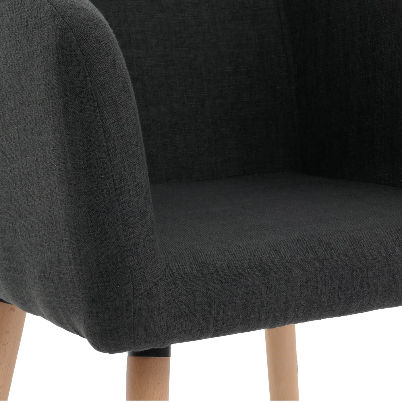 6er-Set Esszimmerstuhl Vaasa T382, Stuhl Küchenstuhl, Retro 50er Jahre Design ~ Textil, dunkelgrau