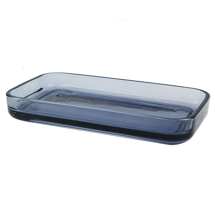 Porte savon GoodHome Tanera en verre coloris bleu L.23 x l.13 x H.3,3 cm