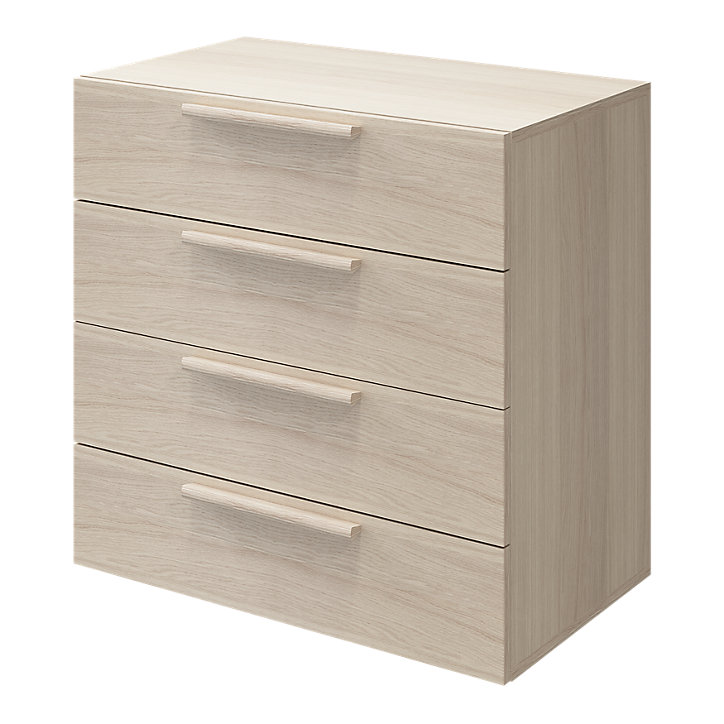 Commode effet chêne 4 tiroirs GoodHome Atomia H. 75 x L. 75 x P. 45 cm