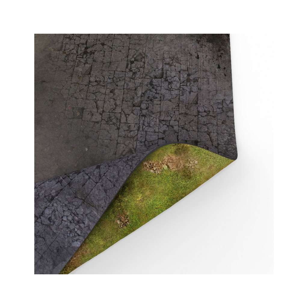 Playmats - Mousepad - Tapis recto/verso - Ruined City / Grassland - 72''x36''
