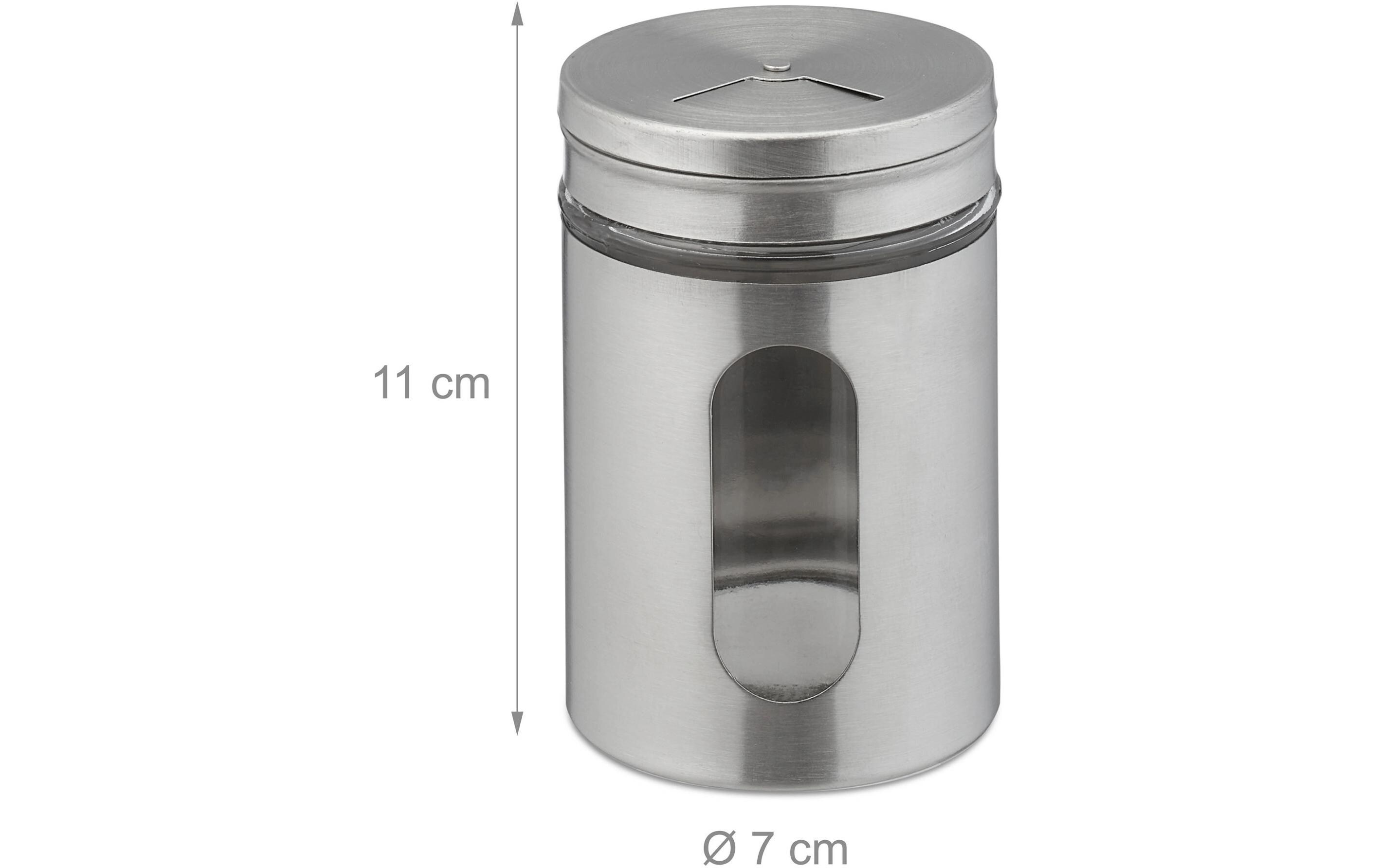 Gewürzstreuer XL Silber/Transparent, 6 StückGrosse Gewürzgläser