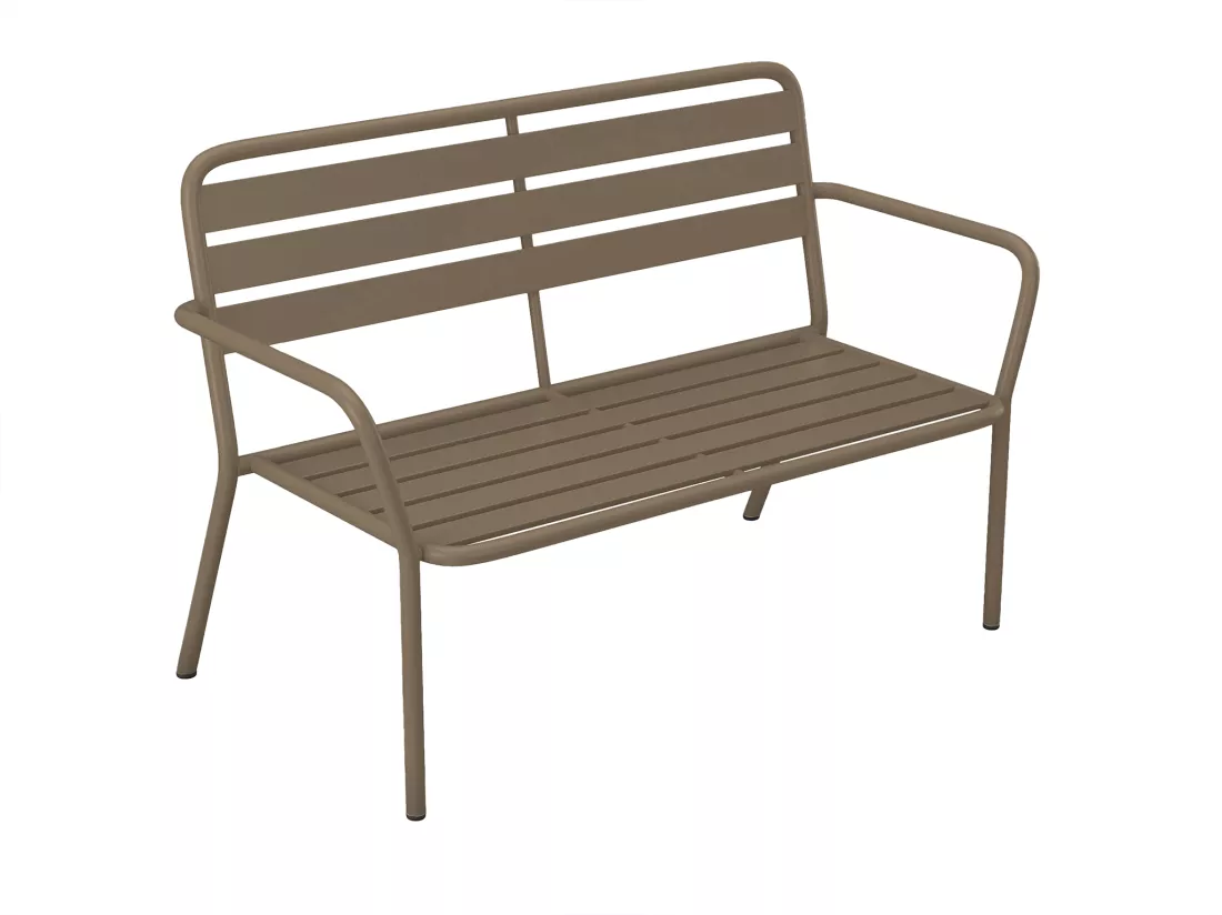 Banc de jardin en métal - Taupe - MIRMANDE de MYLIA