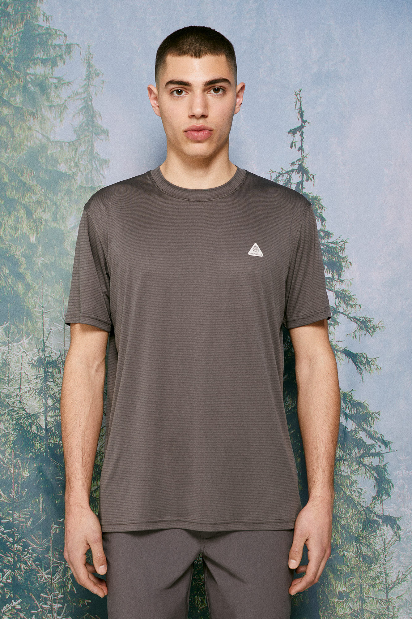 Camiseta para atividades ao ar livre - cinza escuro