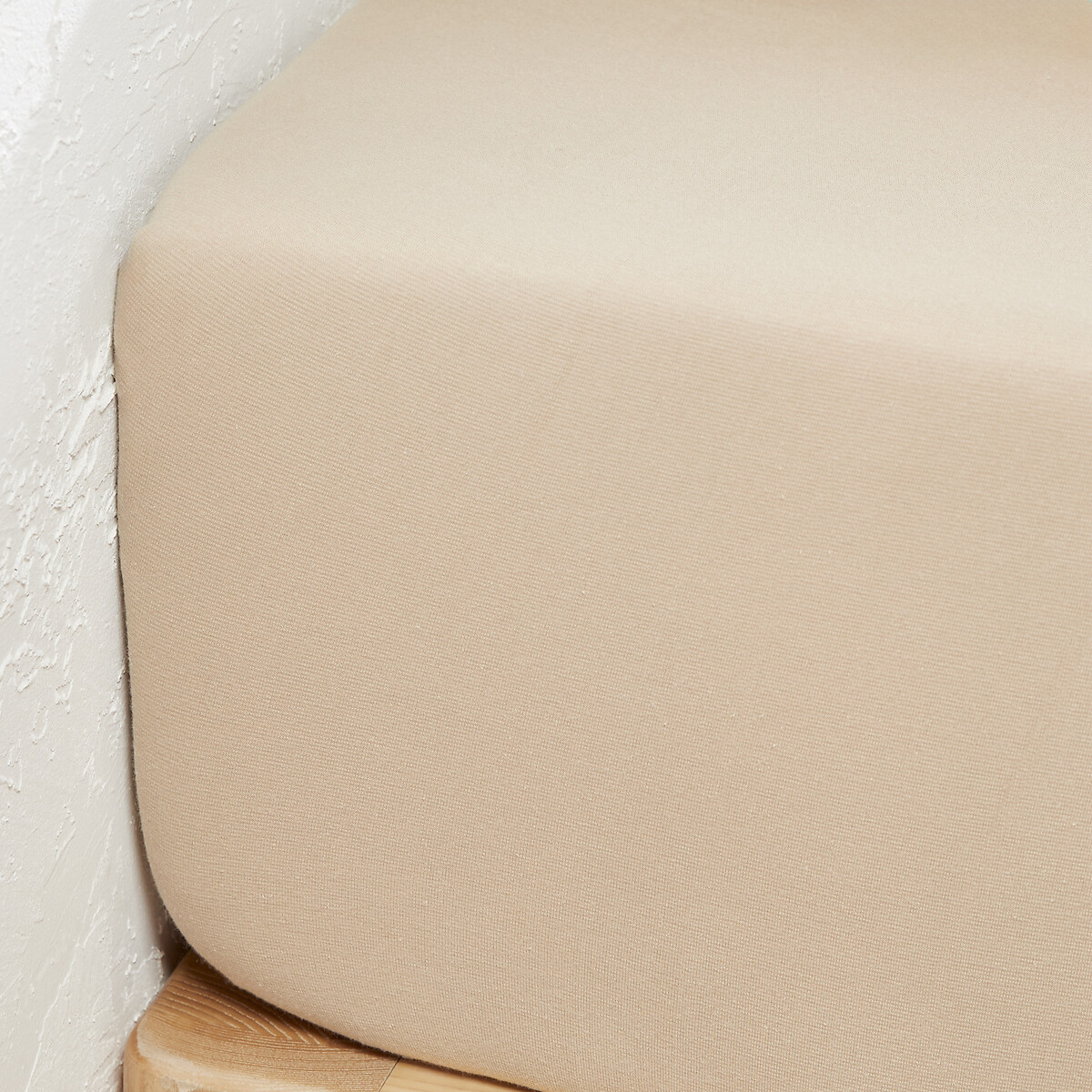 LA REDOUTE INTERIEURS<br>Lençol de baixo em malha 30% algodão reciclado, dobrado a 35 cm