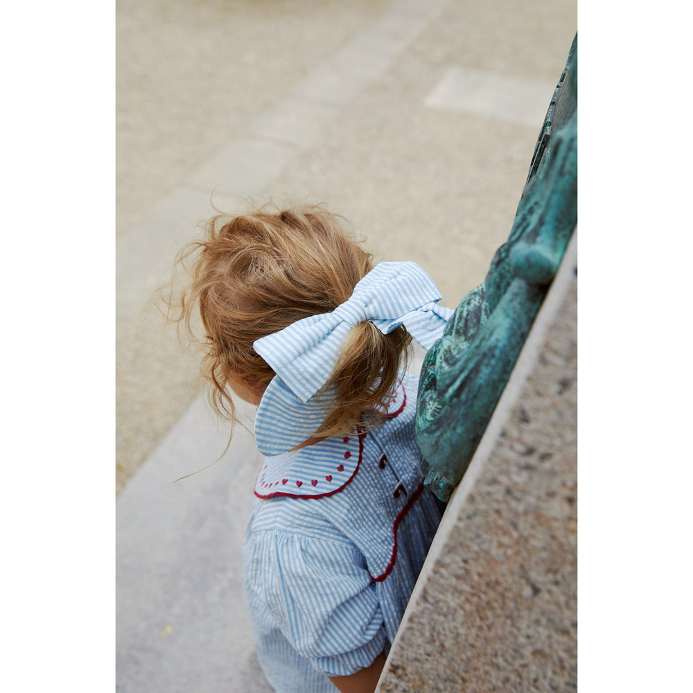 Køb COPENHAGEN COLORS Sky Blue W Cream Stripe W. Berry Seersucker Ls Tunic W. Hearts