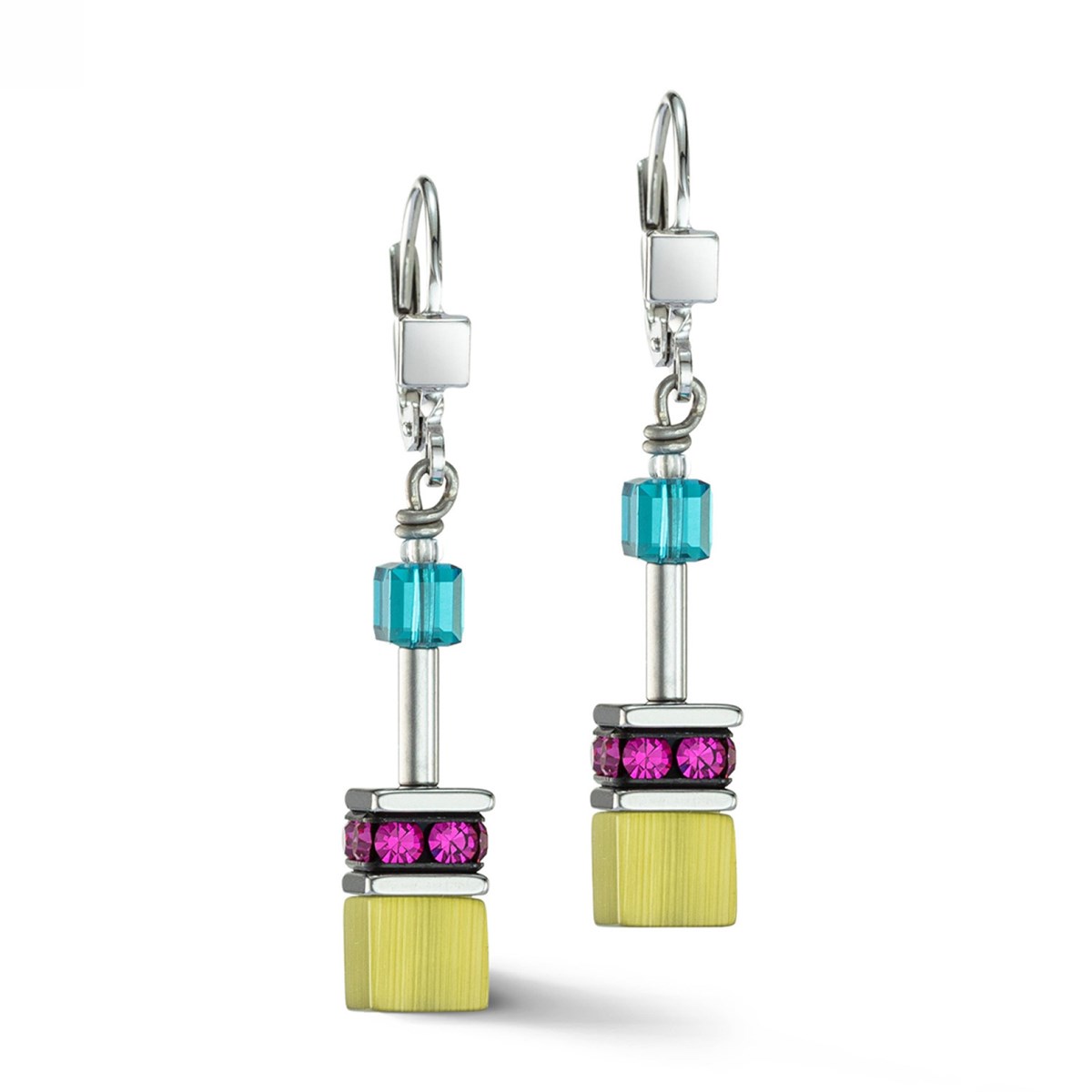 Boucles d'oreilles Coeur de Lion Geocube IconicMulticolore Fancy