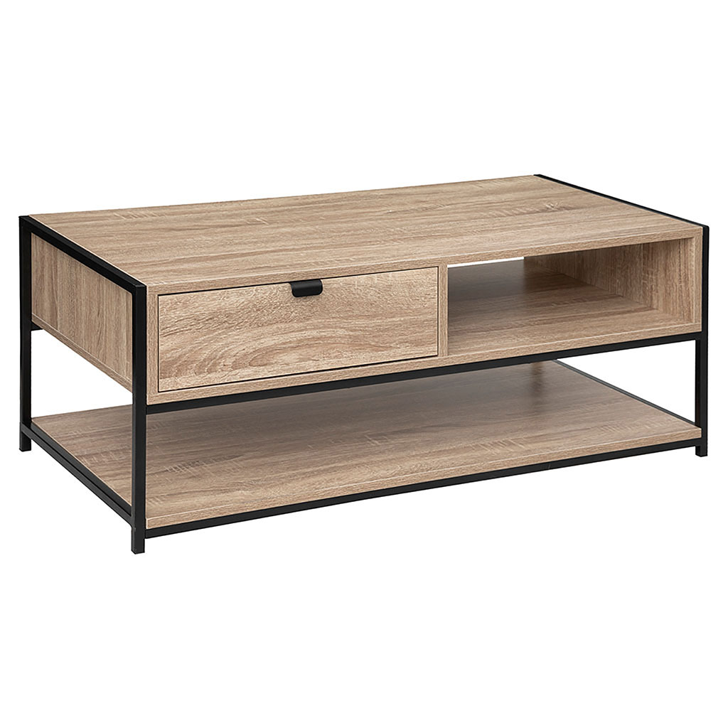 Table basse Mix'n Modul ALIAJ fibres de bois et métal 55.5x103.5x9cm
