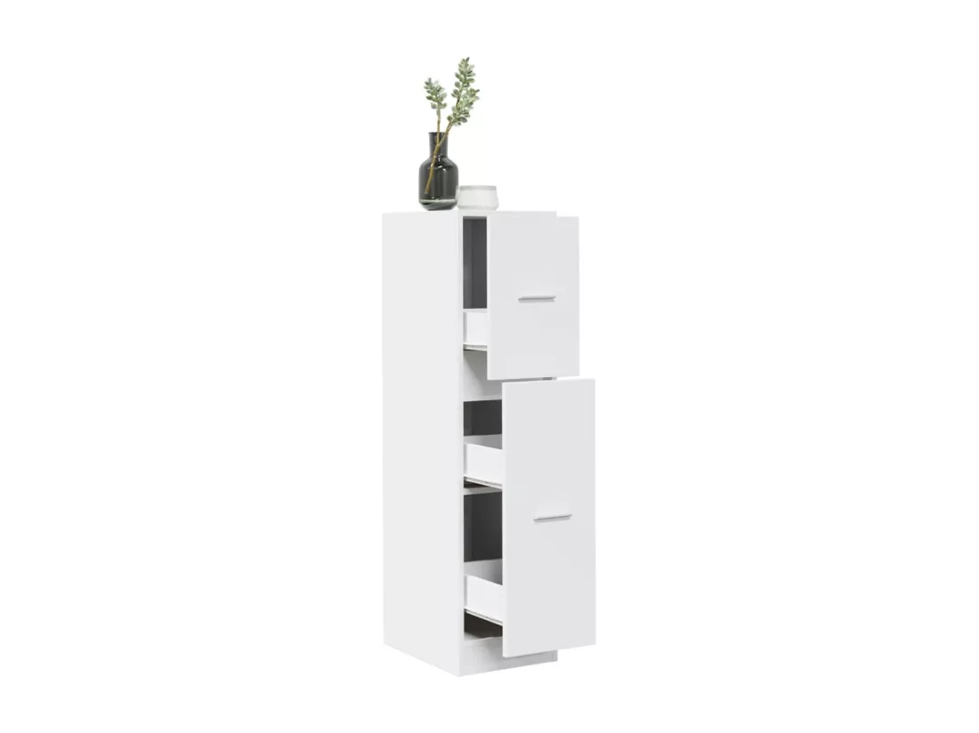 Armoire d'apothicaire blanc 30x41x118 cm bois d'ingénierie