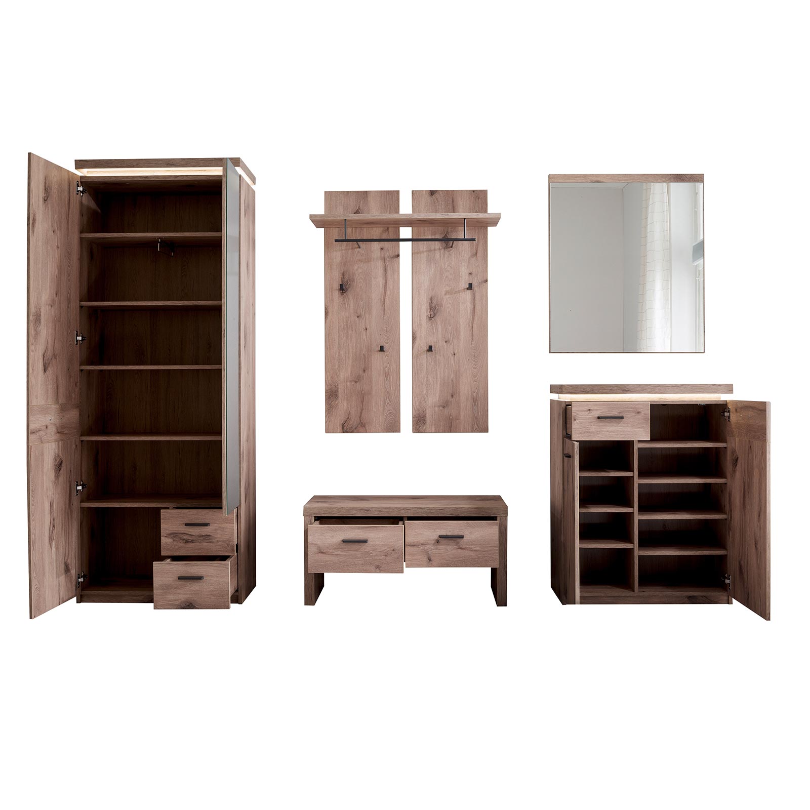 Kommode - Viking Oak - LED-Beleuchtung - 75 cm