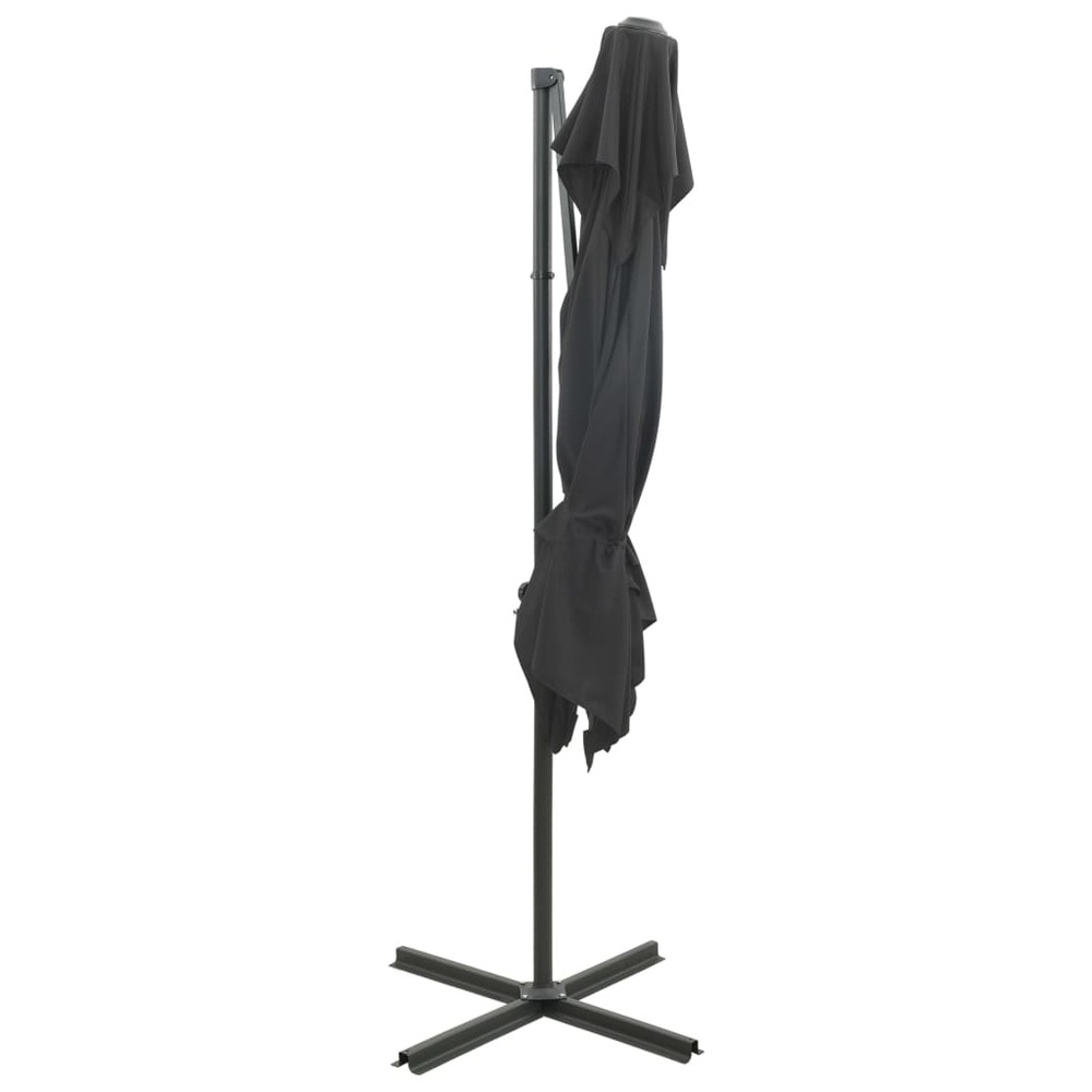 Parasol déporté à double toit 250 x 250 cm anthracite