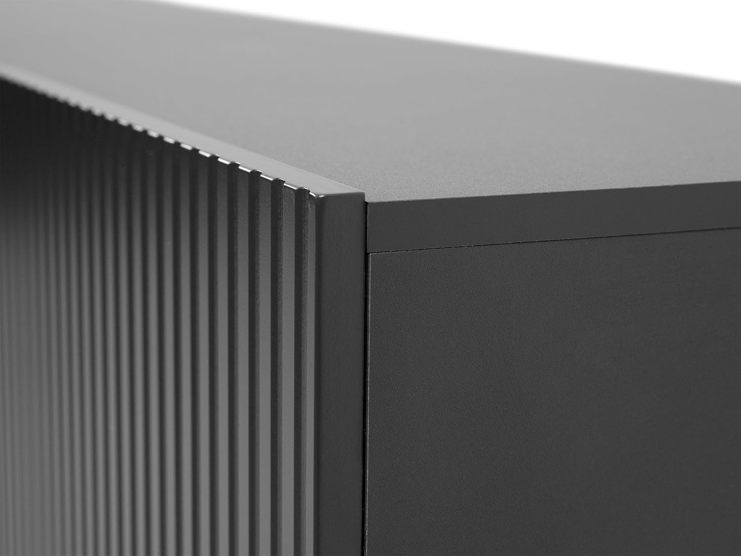 Mirjan24 TV Lowboard Vailbo Grey 180 mit Elektrischem Kamin, Fernsehschrank, Fernsehtisch, Unterschrank, Realistische LED-Flamme, Mit Deko-Kristallen, Board, Schrank, TV-Bank (Anthrazit)