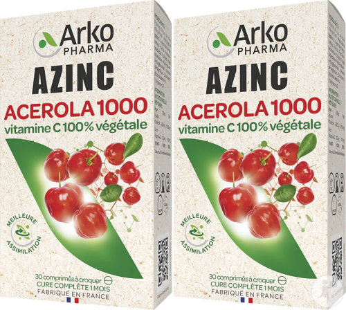 Arkopharma Azinc Végétal Acérola 1000 Duopack 2x30 Comprimés