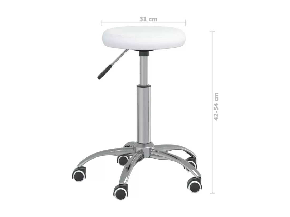 Chaise de bureau pivotante Blanc Similicuir