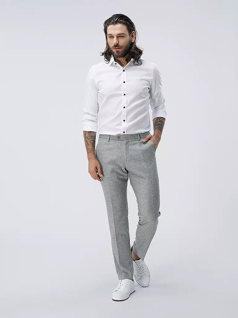 OLYMP LEVEL FIVE Hemd Body Fit weiss