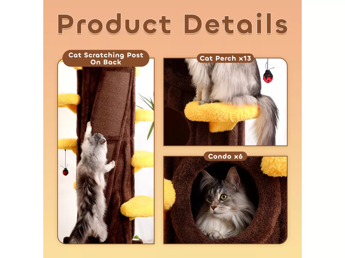 Cadre d'escalade pour chat en bois, couleur brun foncé
