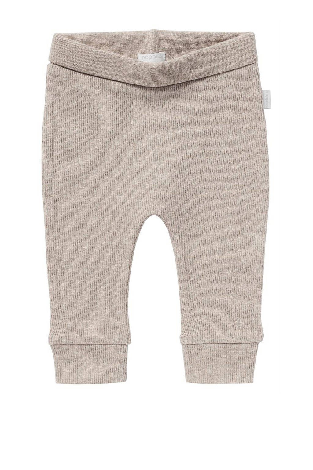 Noppies baby broek Naura met katoen taupe melange