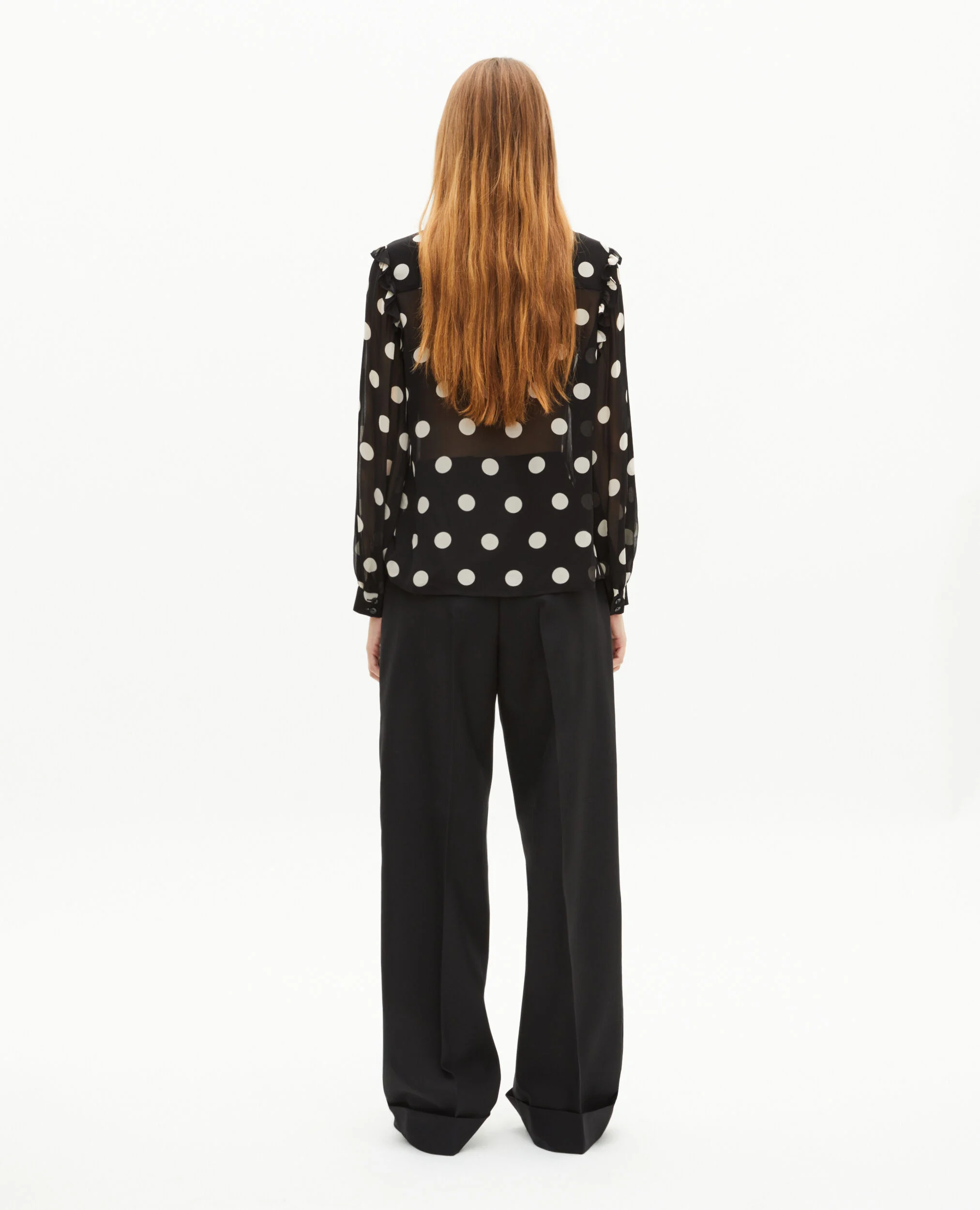 Chemise à pois noire