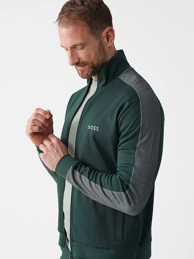 BOSS Loungewear Sweatjacke dunkelgrün