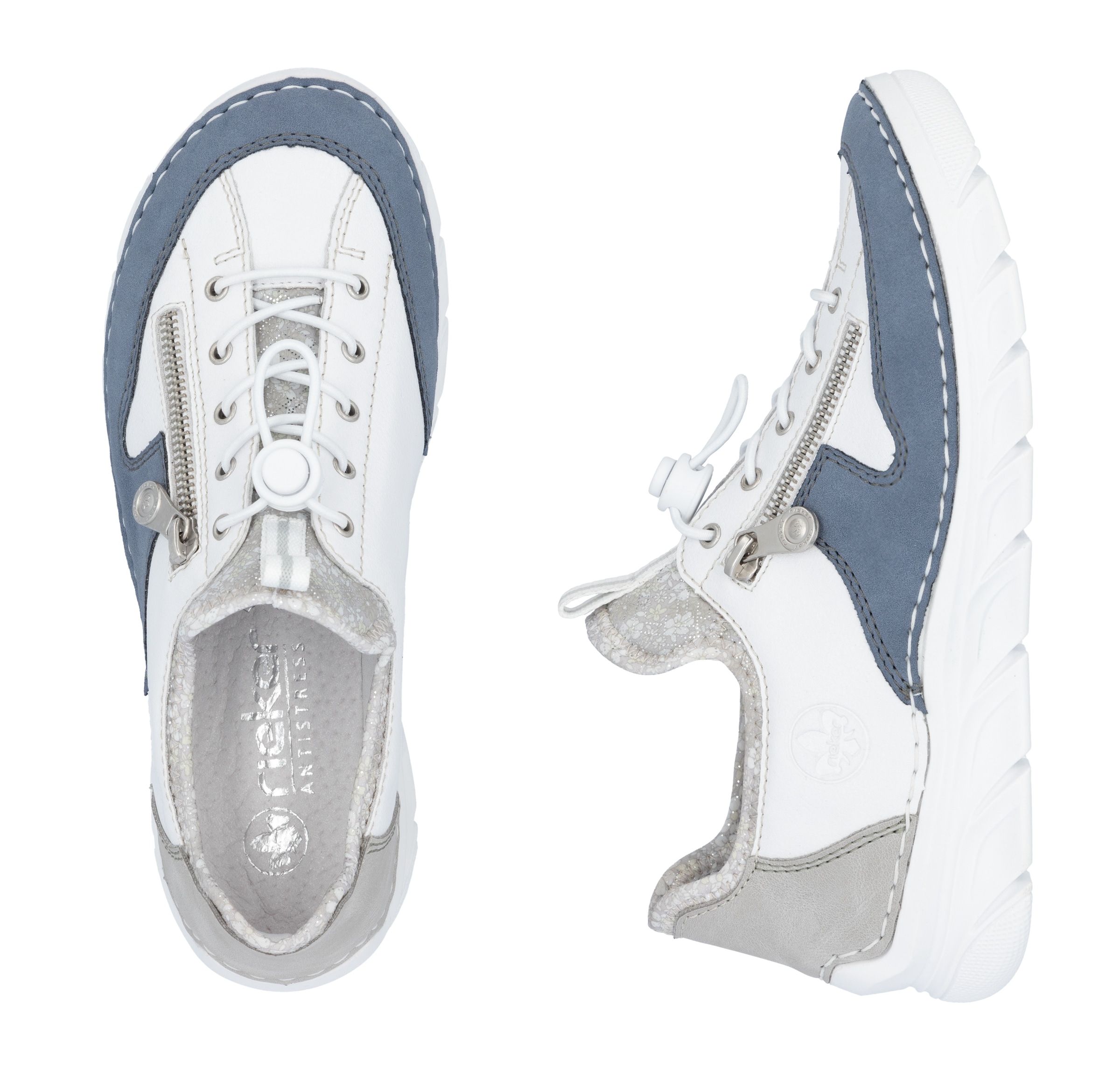 Rieker Slip-On Sneaker  Slipper, Freizeitschuh mit kontrastfarbenen Besätzen
