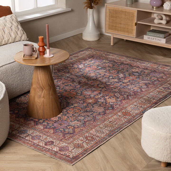 Oosters tapijt - Liva Herati Blauw | Wasbaar