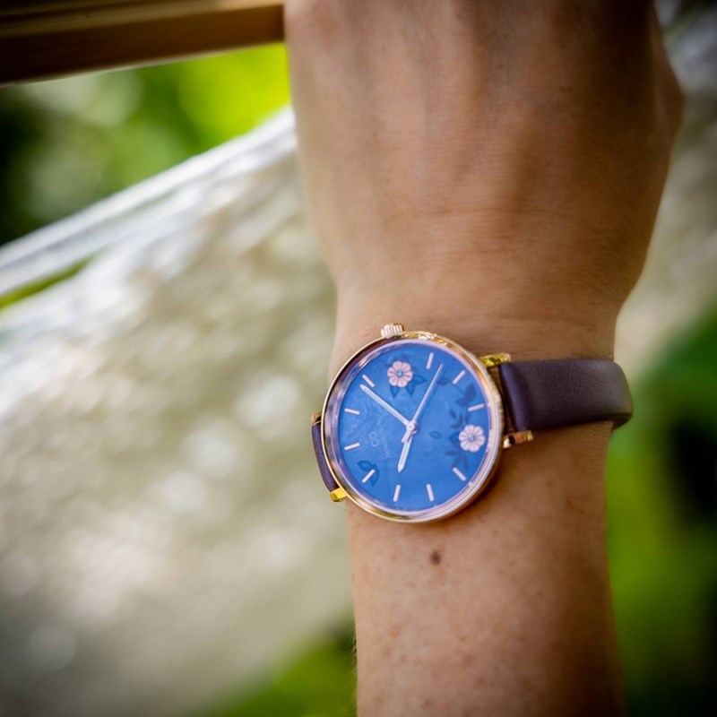 Montre Femme GIORGIO bracelet Cuir Violet