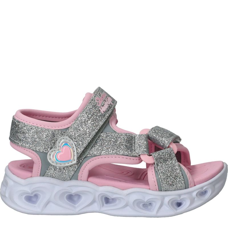 Skechers Heart Lights Sandalen Zilver Meisjes
