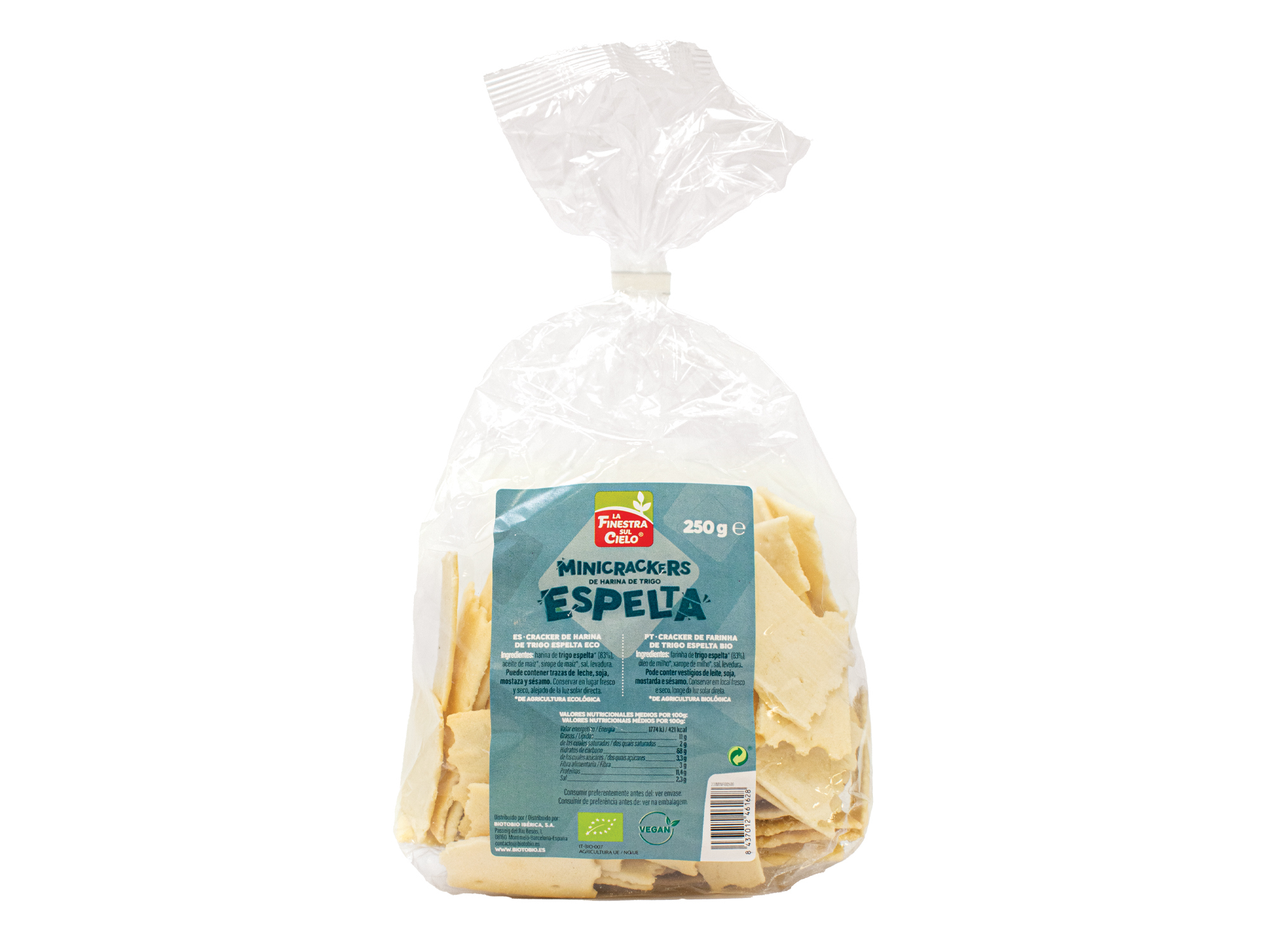 MINI CRACKERS LA FINESTRA 100% ESPELTA BIO 250 G