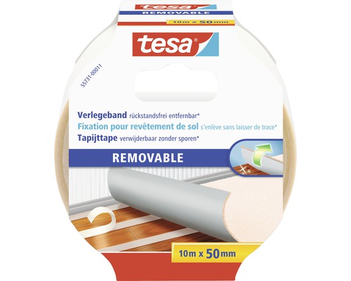 tesa dubbelzijdige plakband, verwijderbaar zonder resten, 10 m x 50 mm