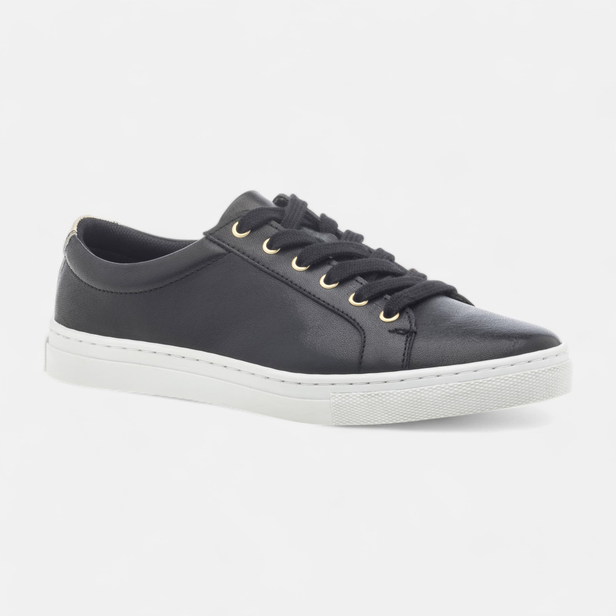Baskets basses Femme en cuir noir