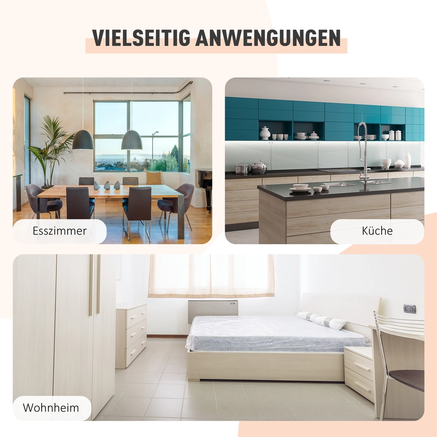 HOMCOM Klapptisch mit Stauraum natur, weiß
