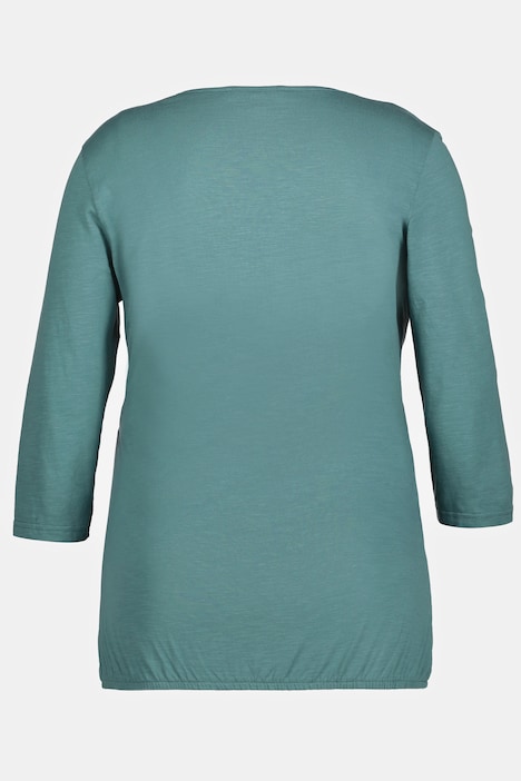 Bellieva-Shirt, Spitze, V-Ausschnitt, Biobaumwolle, GOTS