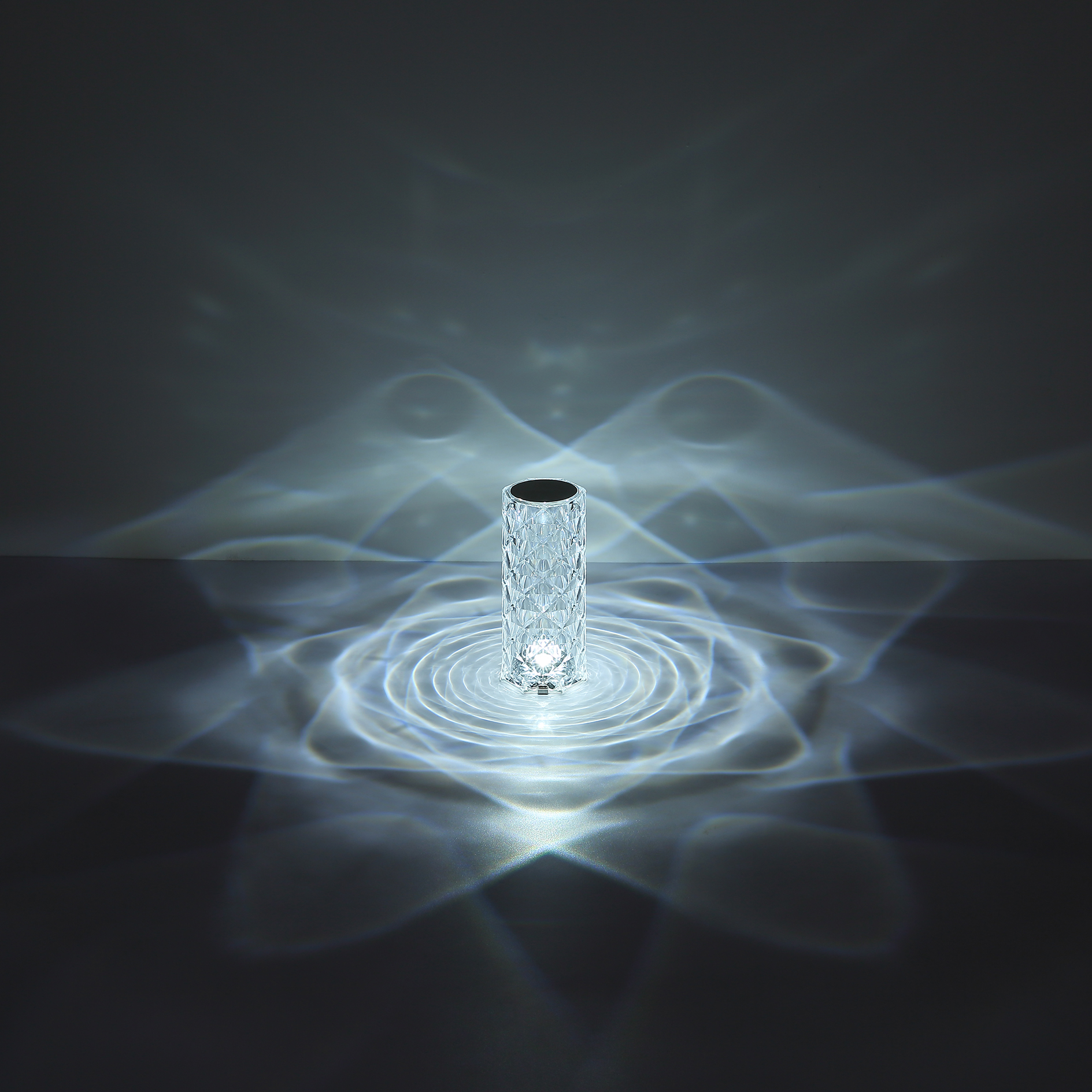 LED-Tischleuchte - klar - Kristalleffekt - Touch Dimmer