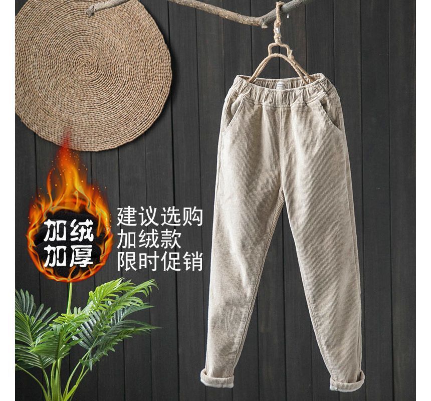 Shalala - Hoge taille effen corduroy broek