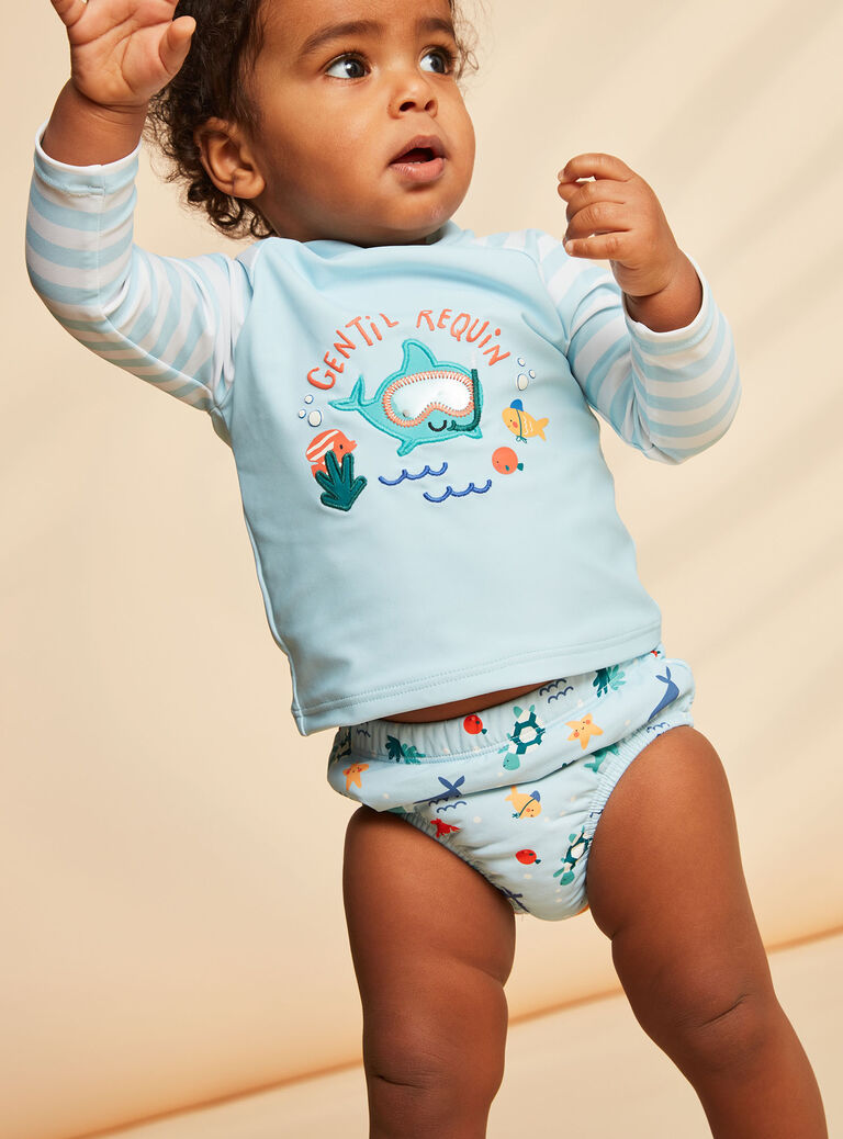 Maillot de bain couche ciel à imprimé marin