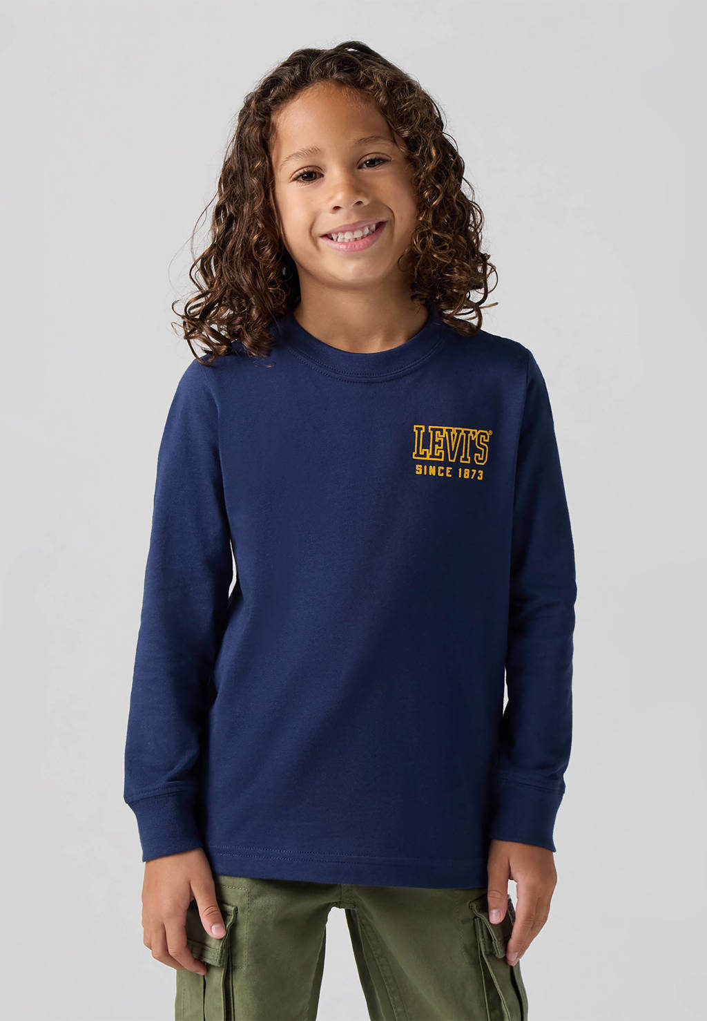 Levi's longsleeve HIGH PEAKS met backprint donkerblauw
