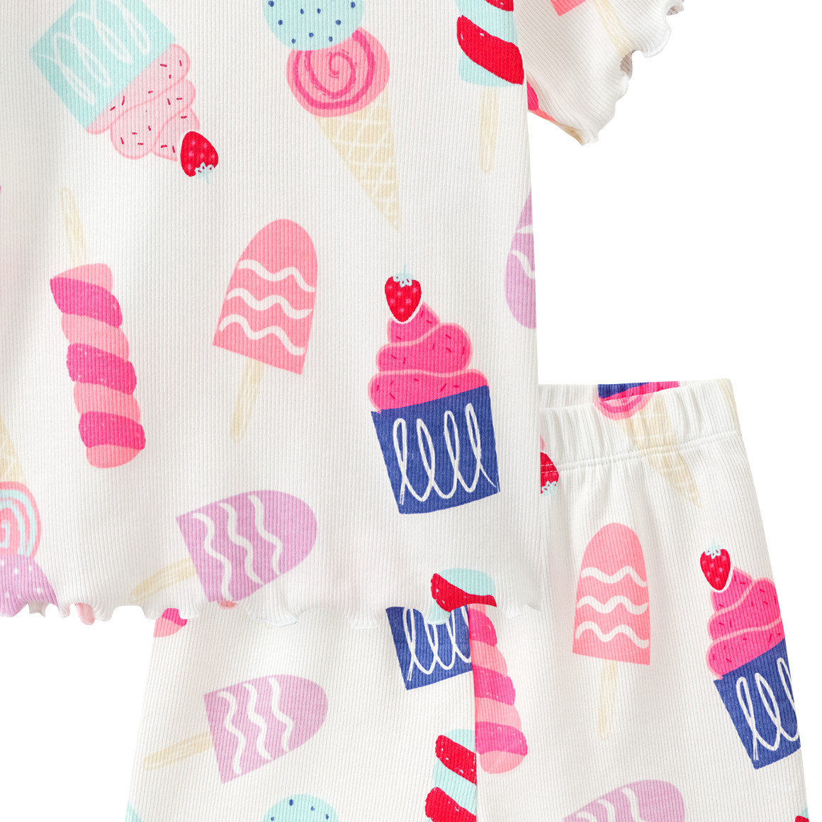 Famy Mädchen Shorty mit Eis allover weiss