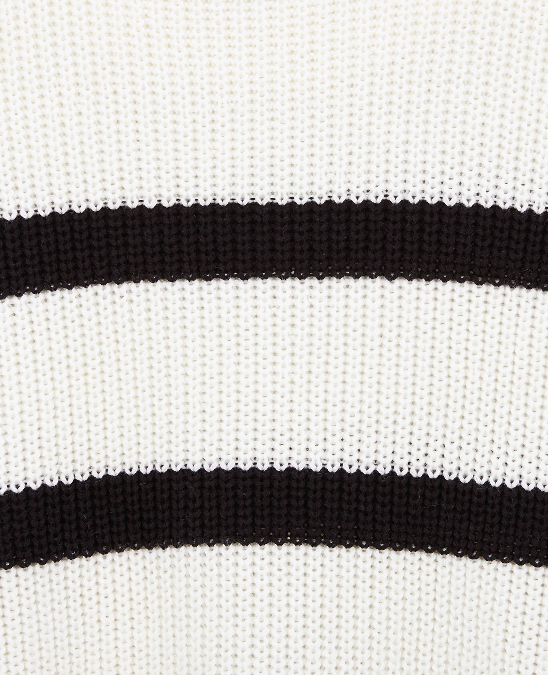 Pull col rond rayé - Noir