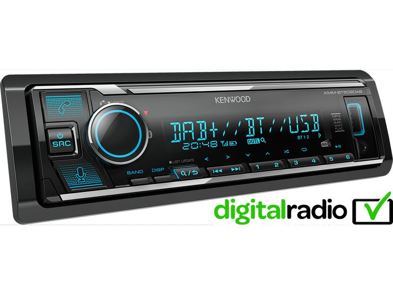 Kenwood Autoradio KMM-BT508DAB 1 DIN Digital Media Receiver mit DAB , Bluetooth & Amazon Alexa Control